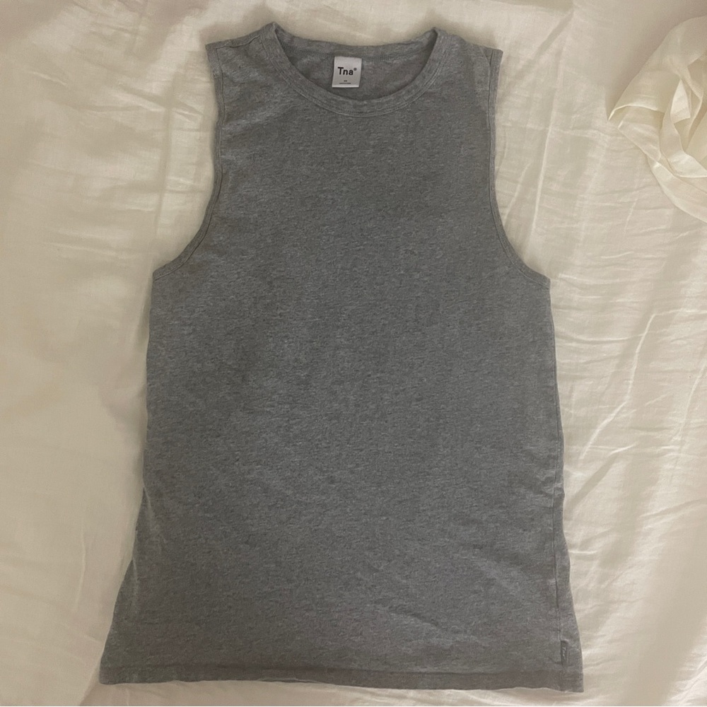 Aritzia TNA Tour Muscle Tank Top Grey